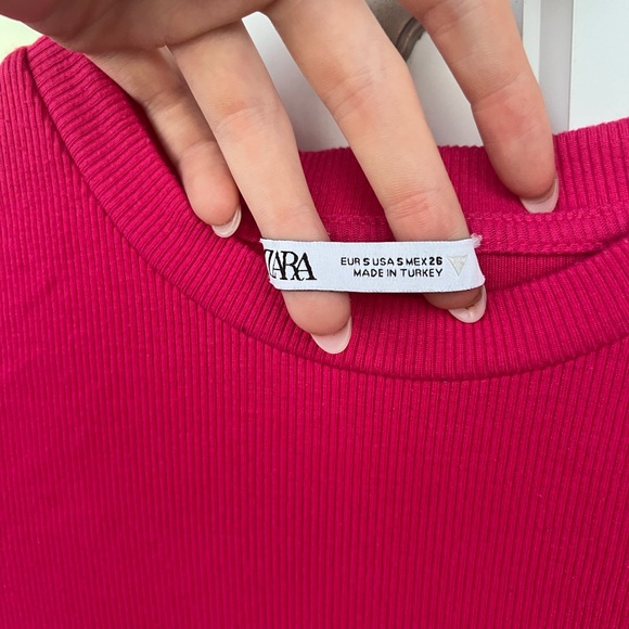 Zara tight dressy or casual pink shirt with ties on the side - Picture 2 of 3